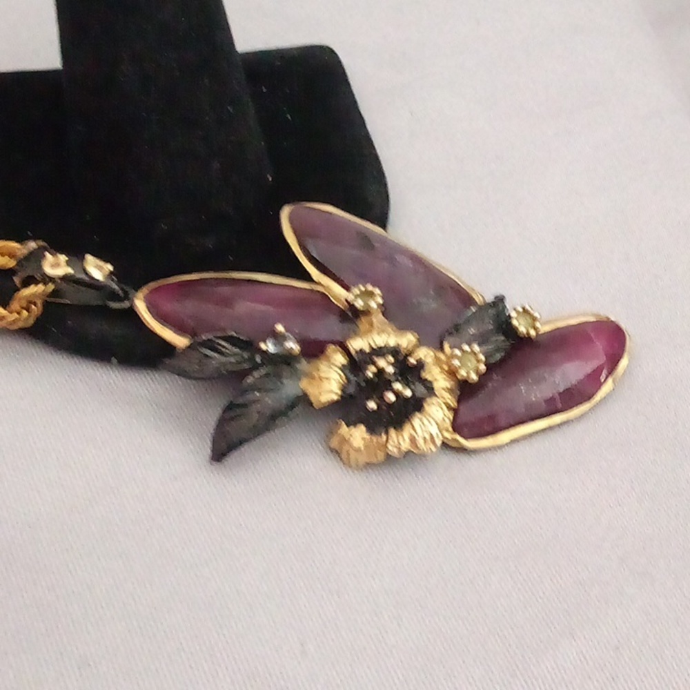 Big Vintage Custom Made Natural Ruby Cocktail Pen… - image 3